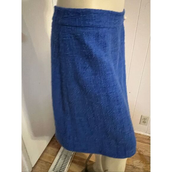 Kate Spade Skirt the Rules Blue Tweed Knee Length Skirt 6 - Picture 3 of 5